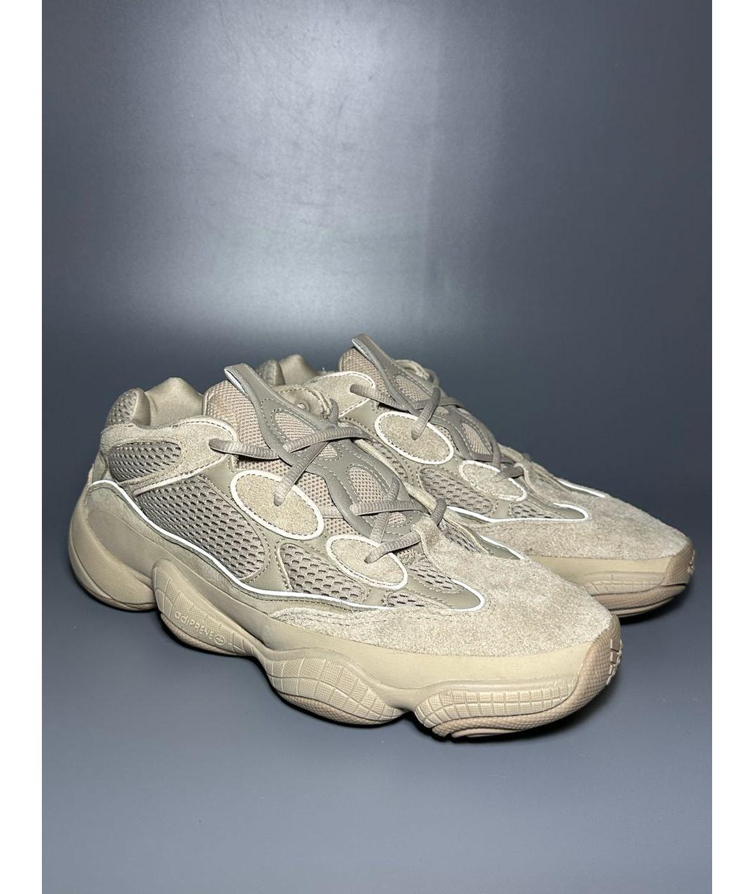 ADIDAS YEEZY Бежевые замшевые низкие кроссовки / кеды, фото 6