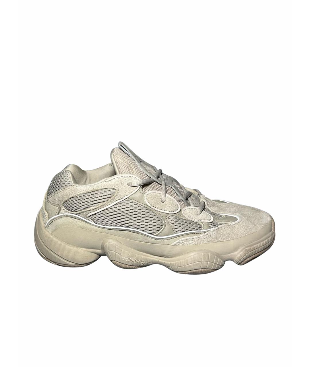 ADIDAS YEEZY Бежевые замшевые низкие кроссовки / кеды, фото 1