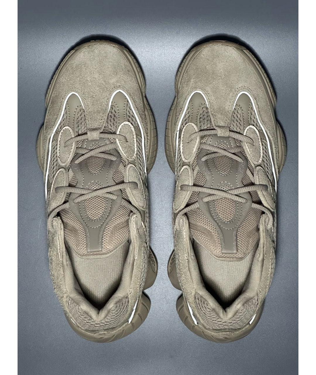 ADIDAS YEEZY Бежевые замшевые низкие кроссовки / кеды, фото 3