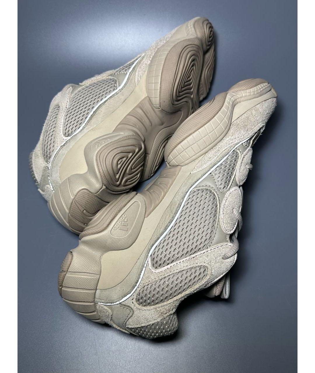 ADIDAS YEEZY Бежевые замшевые низкие кроссовки / кеды, фото 7