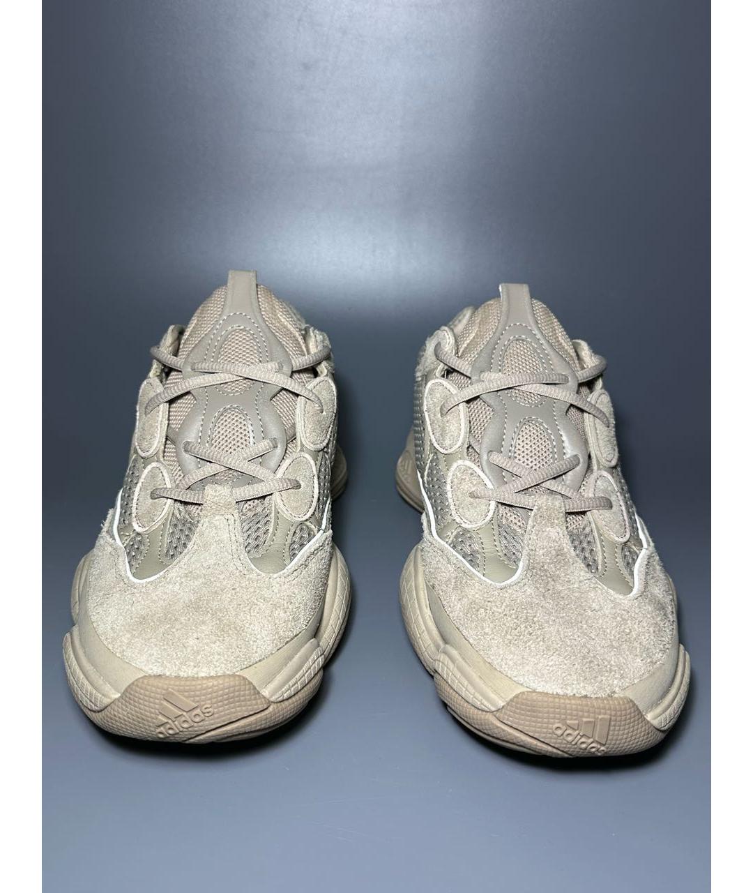 ADIDAS YEEZY Бежевые замшевые низкие кроссовки / кеды, фото 2
