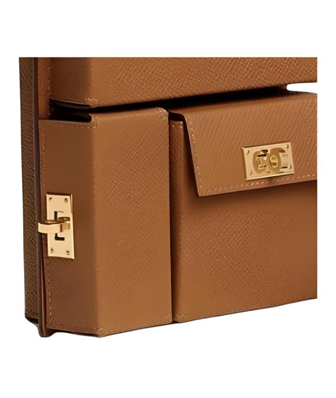 HERMES Коричневая кожаная сумка через плечо, фото 4