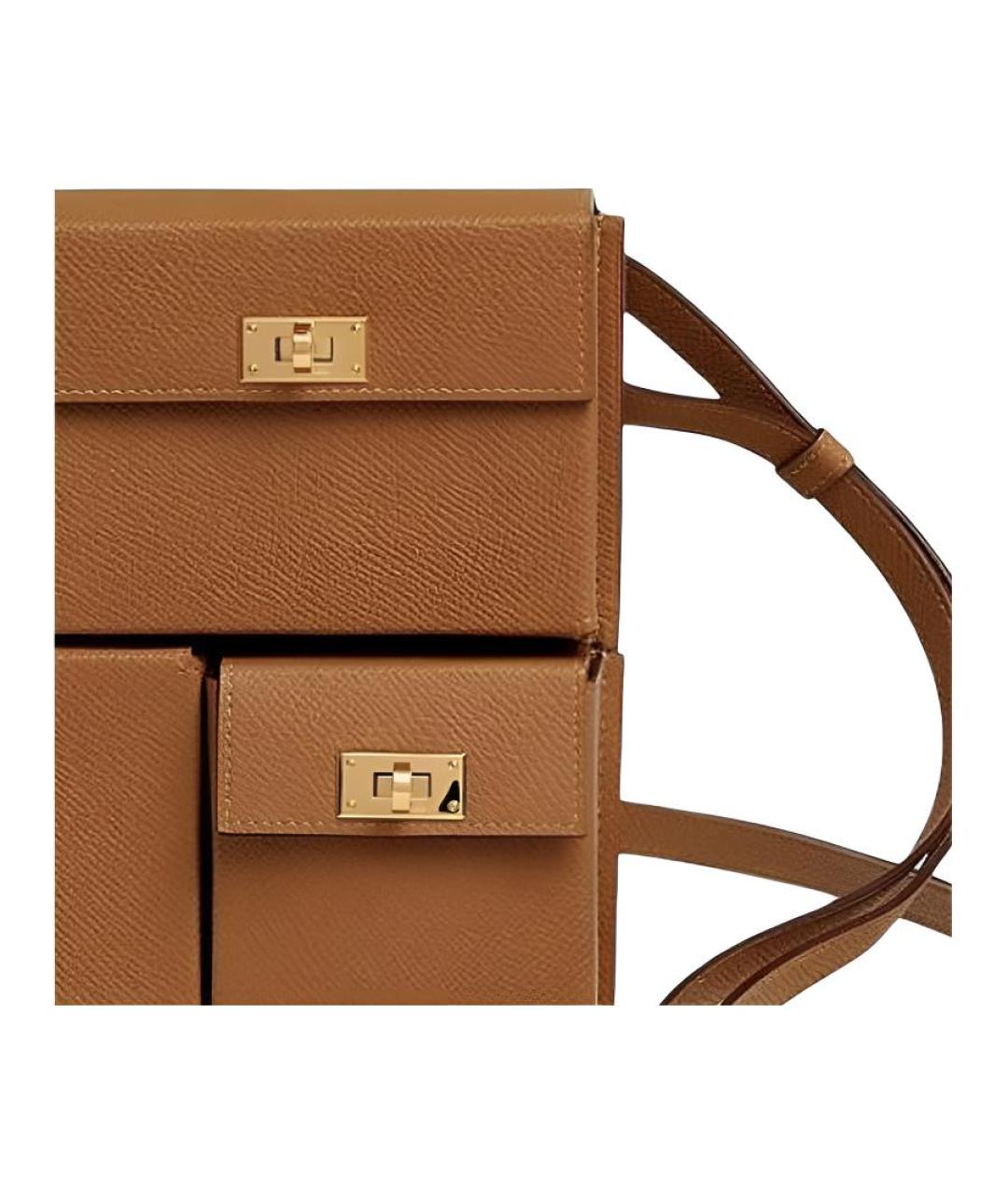 HERMES Коричневая кожаная сумка через плечо, фото 3
