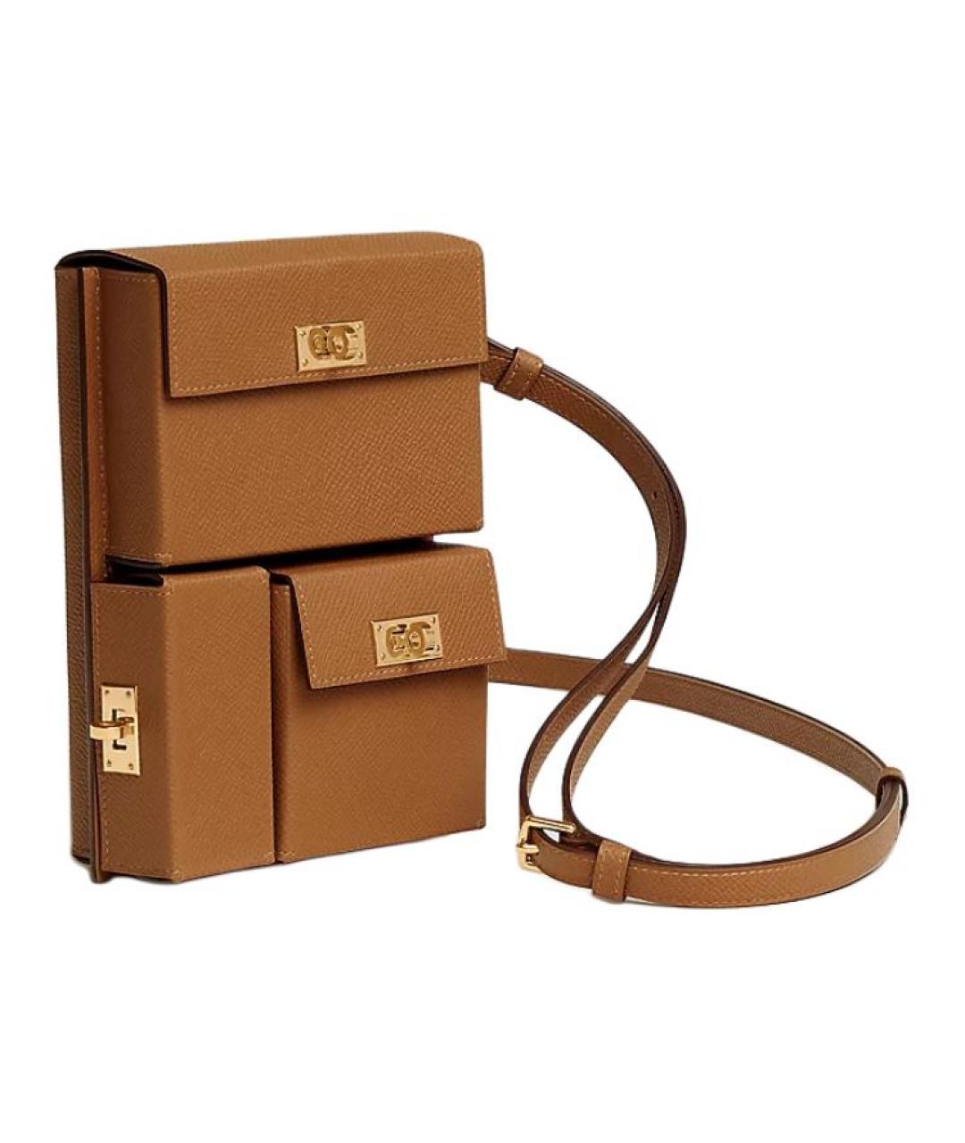 HERMES Коричневая кожаная сумка через плечо, фото 2