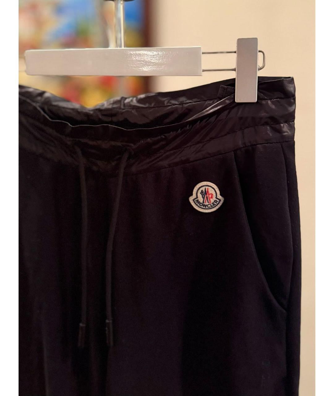MONCLER Черные хлопковые спортивные брюки и шорты, фото 2