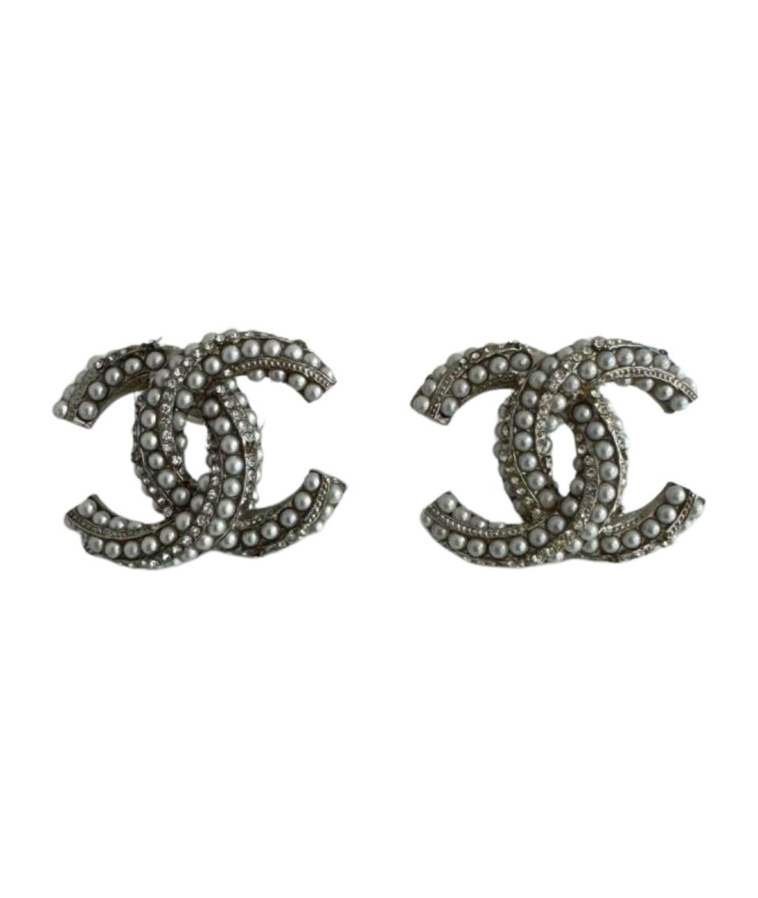 CHANEL Белые серьги, фото 1