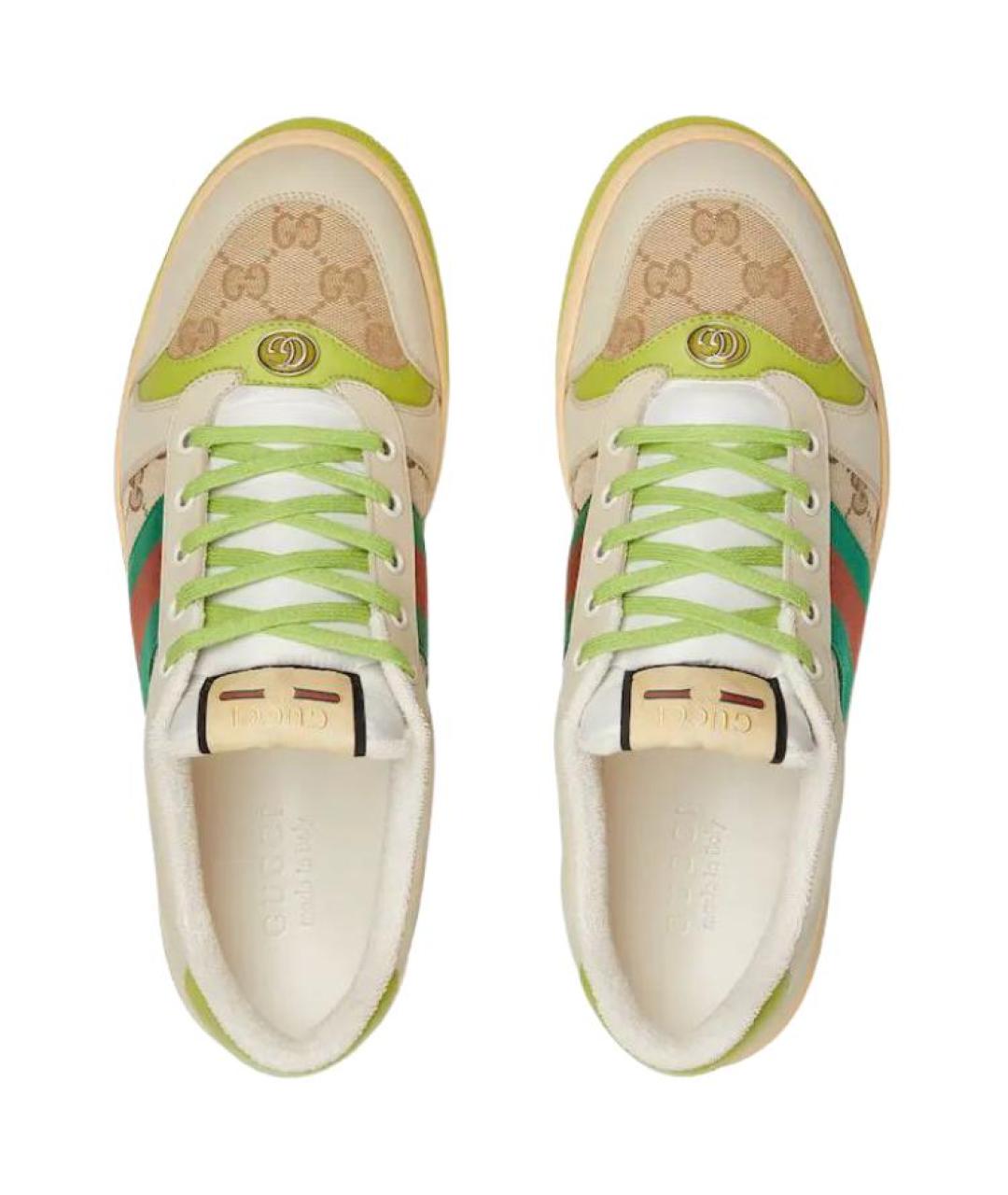 GUCCI Бежевые текстильные низкие кроссовки / кеды, фото 4