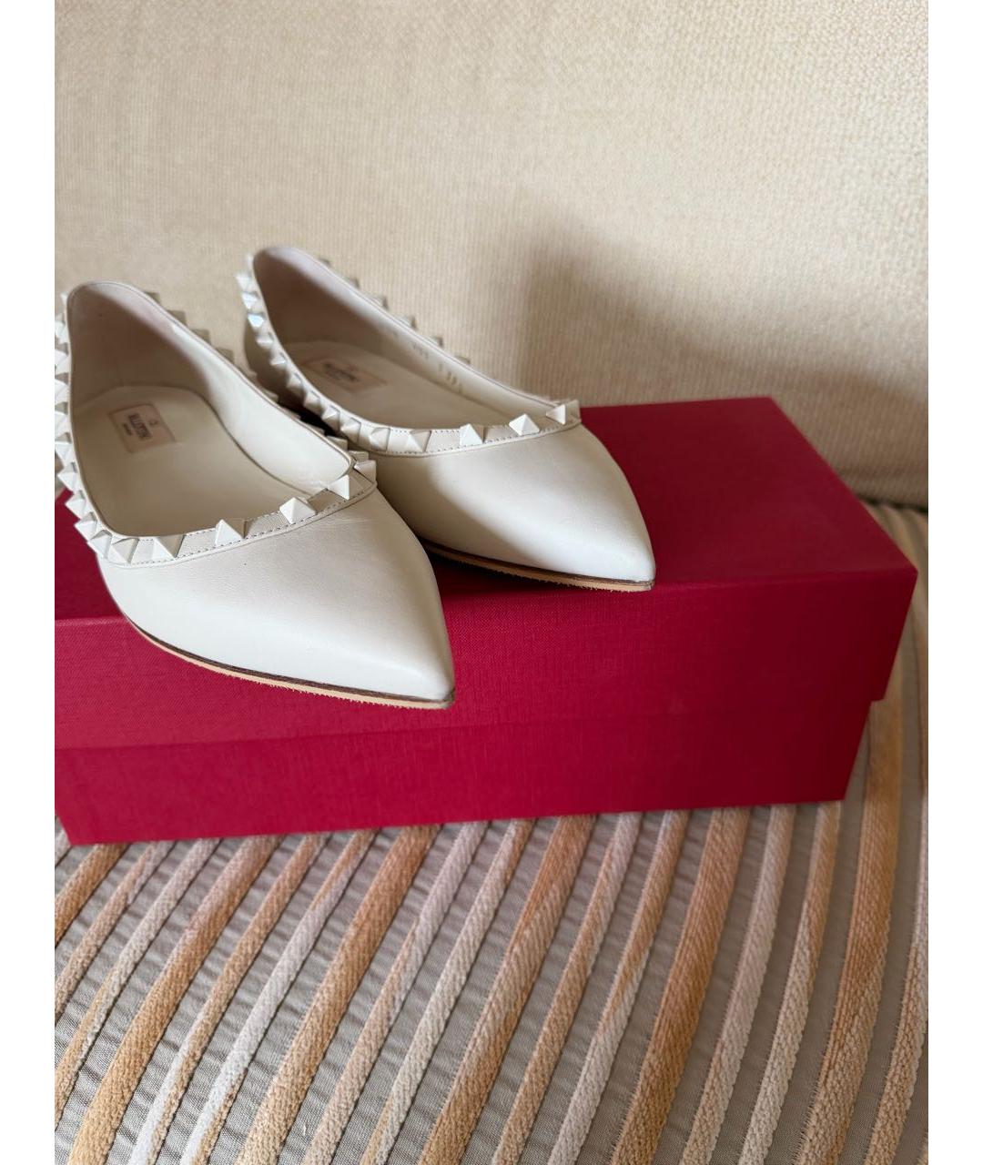 VALENTINO Белые кожаные балетки, фото 6