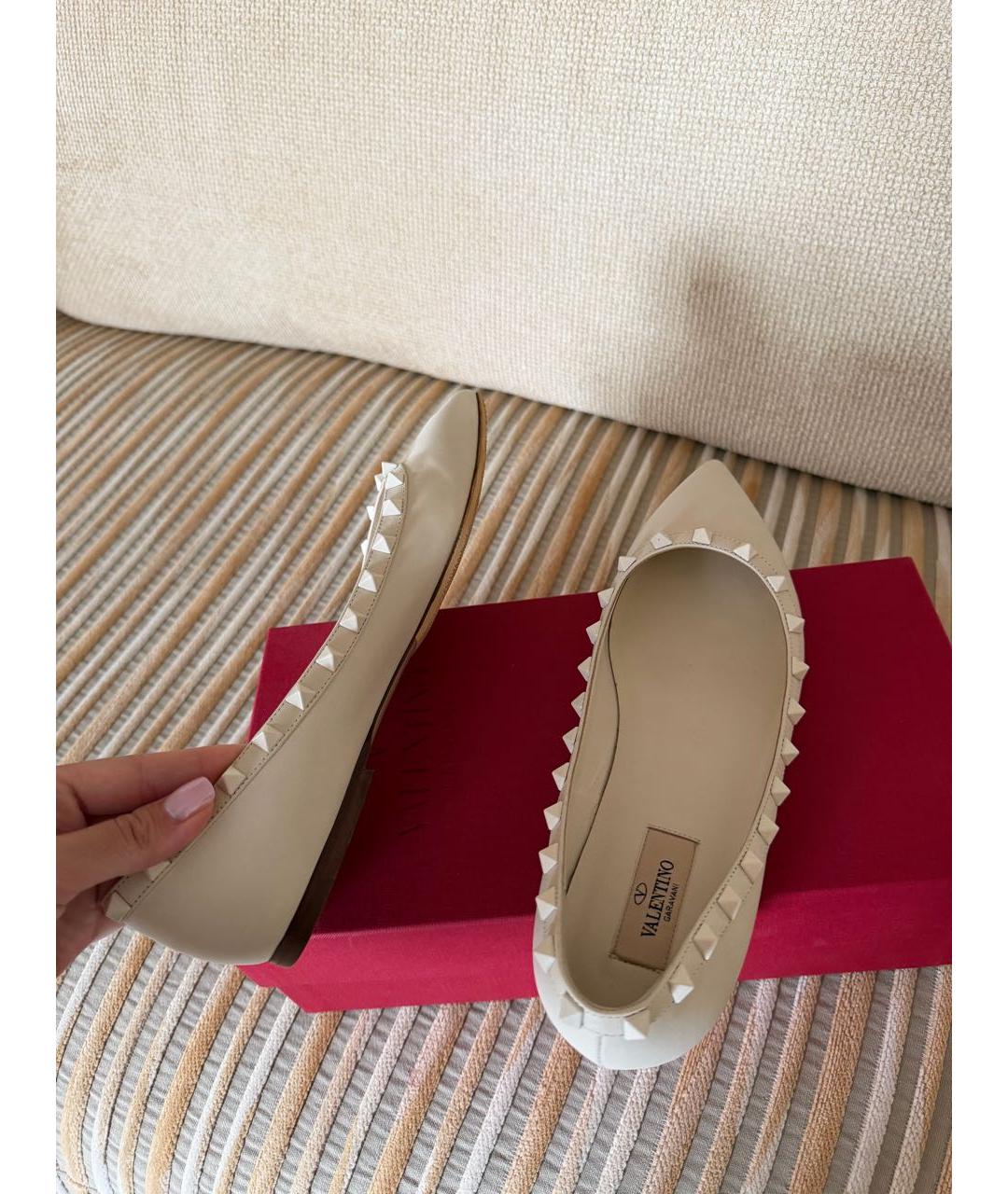 VALENTINO Белые кожаные балетки, фото 7