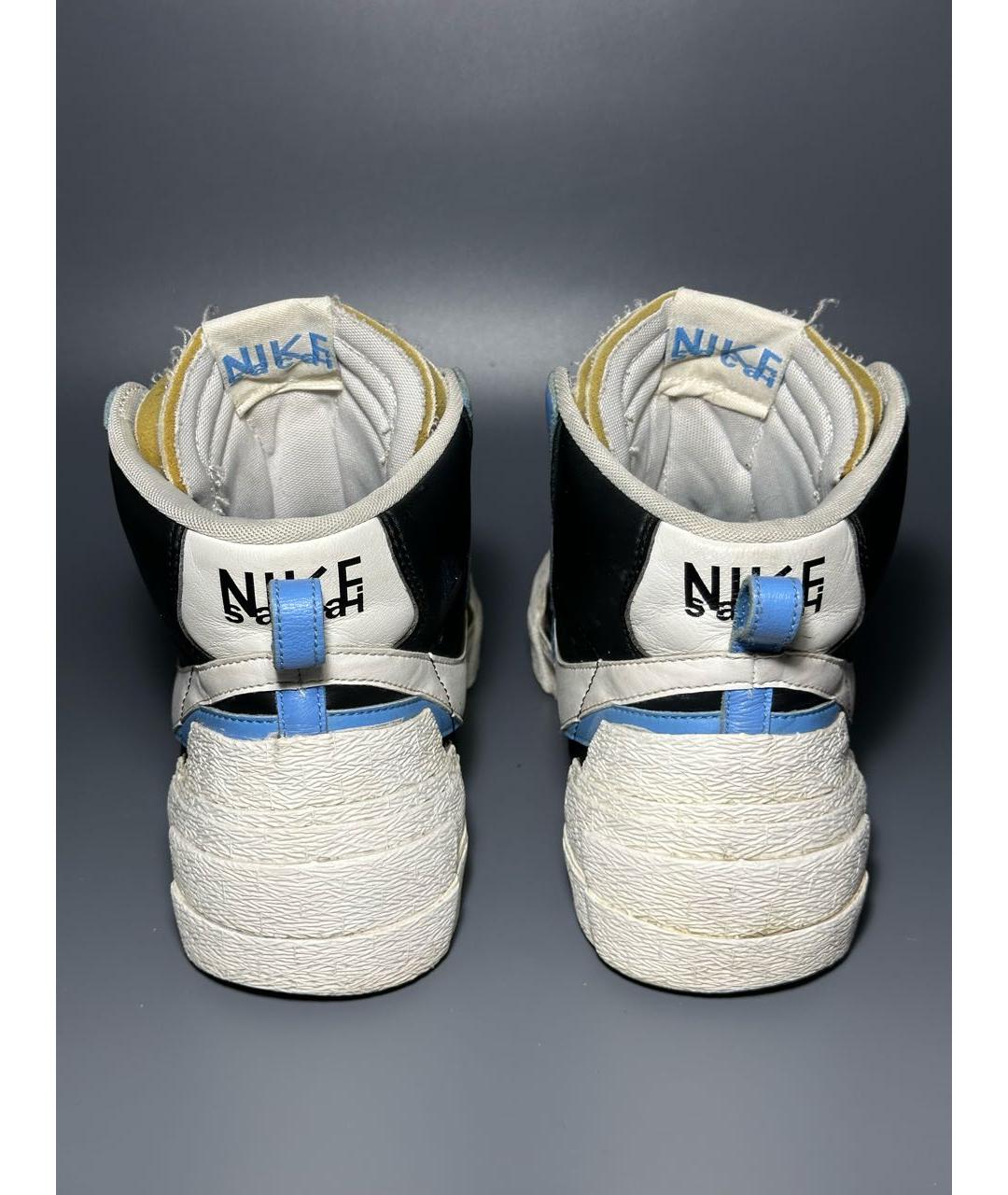 NIKE Синие кожаные низкие кроссовки / кеды, фото 4