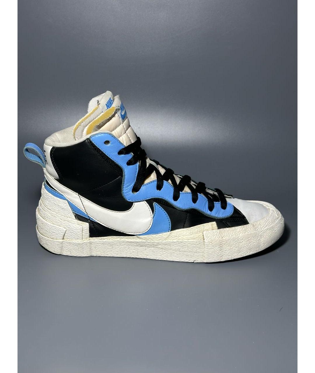 NIKE Синие кожаные низкие кроссовки / кеды, фото 9