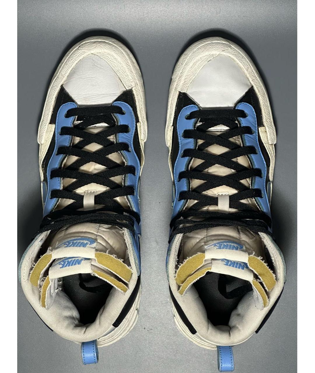 NIKE Синие кожаные низкие кроссовки / кеды, фото 3