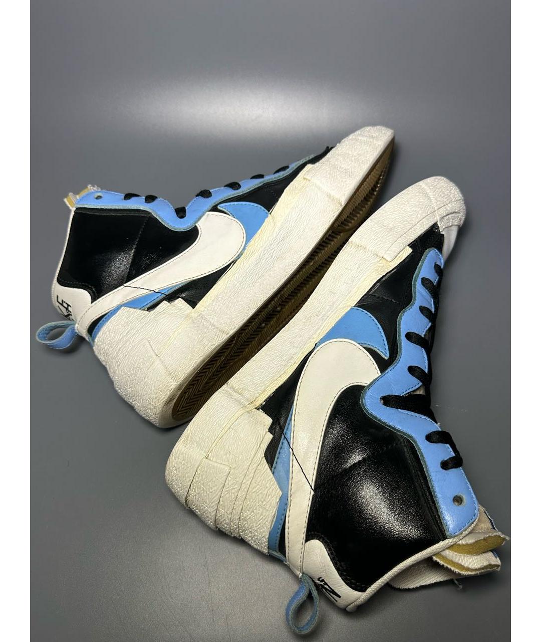 NIKE Синие кожаные низкие кроссовки / кеды, фото 7