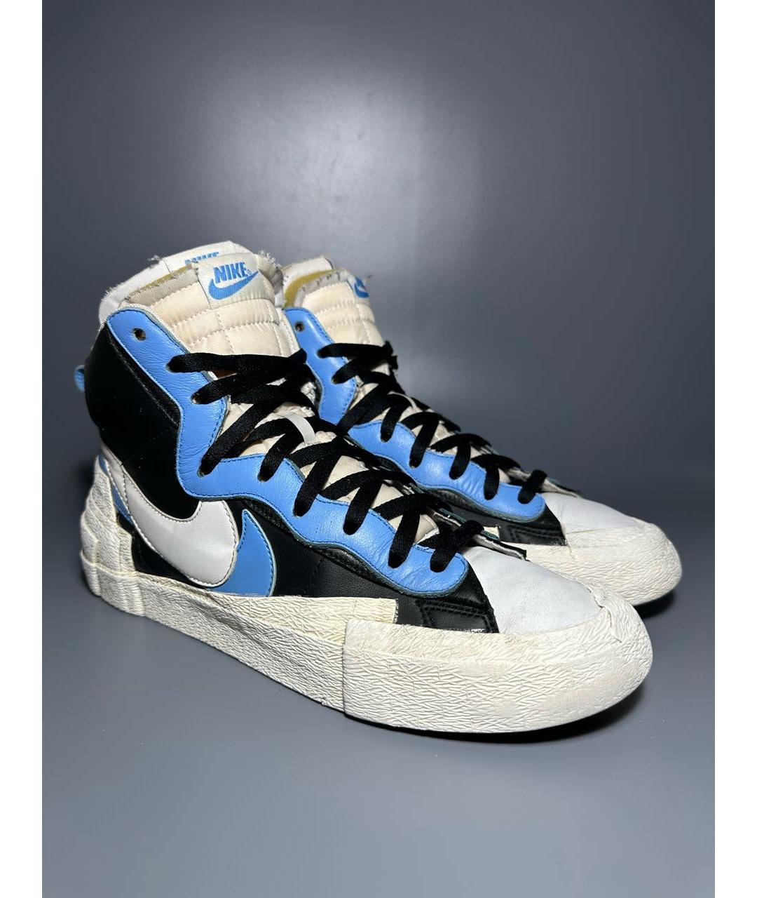 NIKE Синие кожаные низкие кроссовки / кеды, фото 5