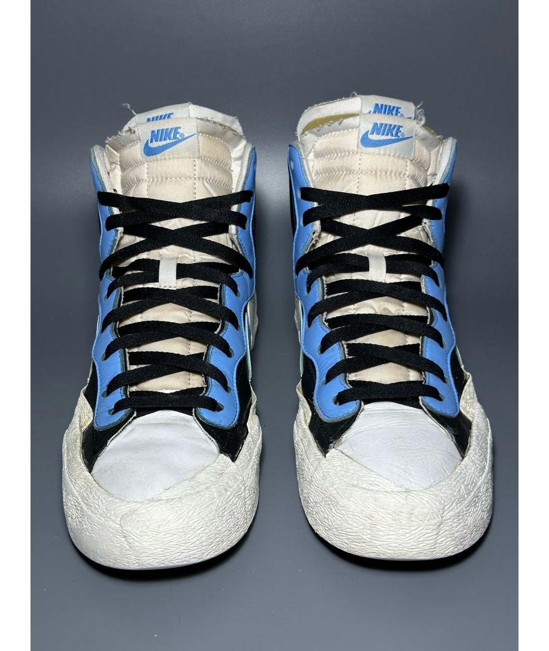 NIKE Синие кожаные низкие кроссовки / кеды, фото 2