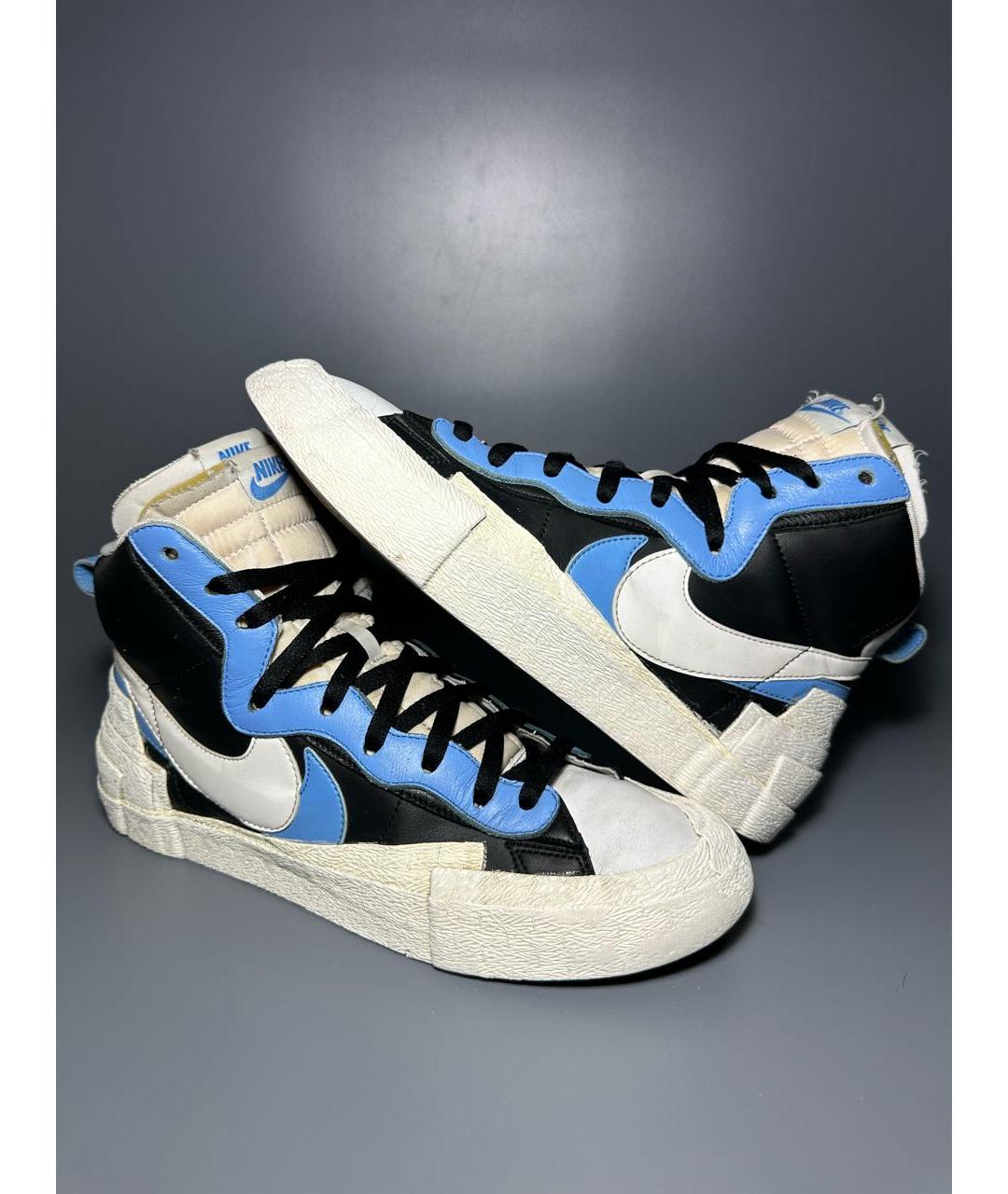 NIKE Синие кожаные низкие кроссовки / кеды, фото 6