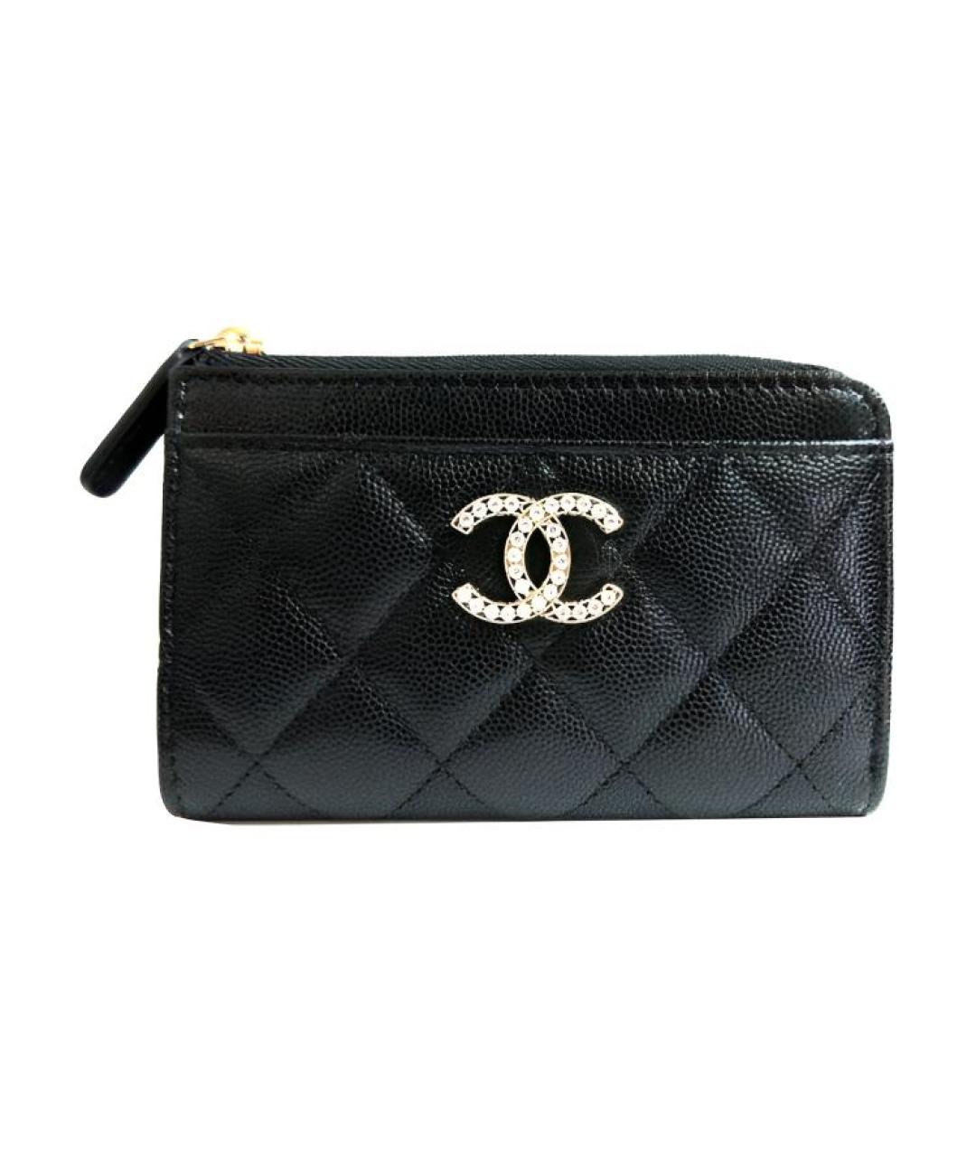 CHANEL Черный кожаный кошелек, фото 1