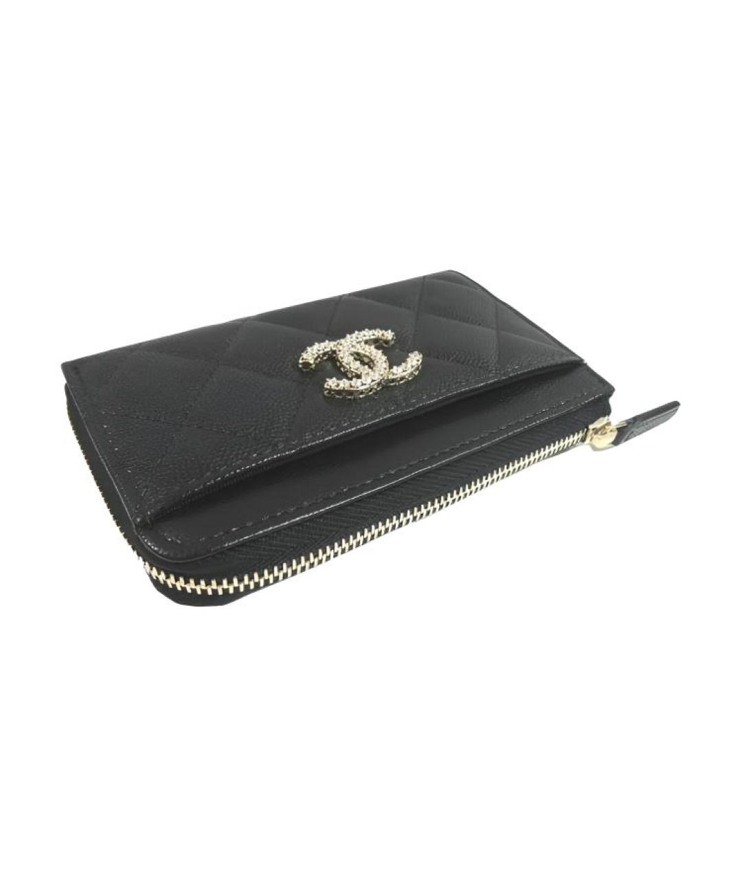 CHANEL Черный кожаный кошелек, фото 4