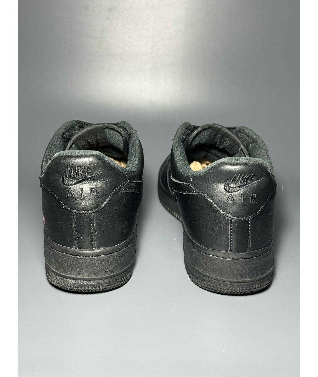 NIKE Черные кожаные низкие кроссовки / кеды, фото 4