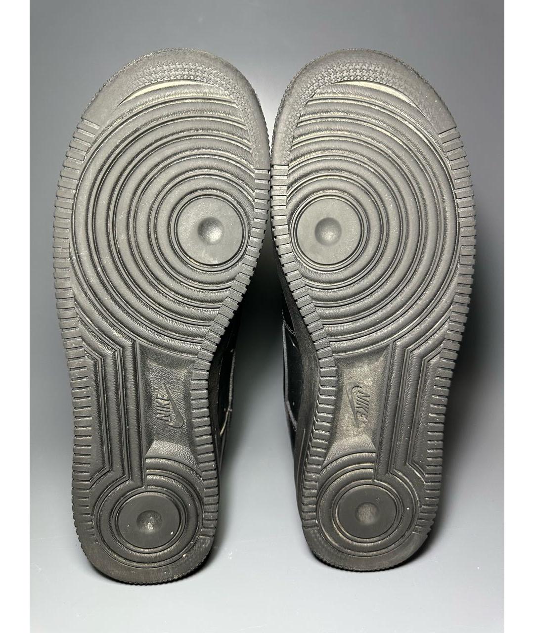 NIKE Черные кожаные низкие кроссовки / кеды, фото 8