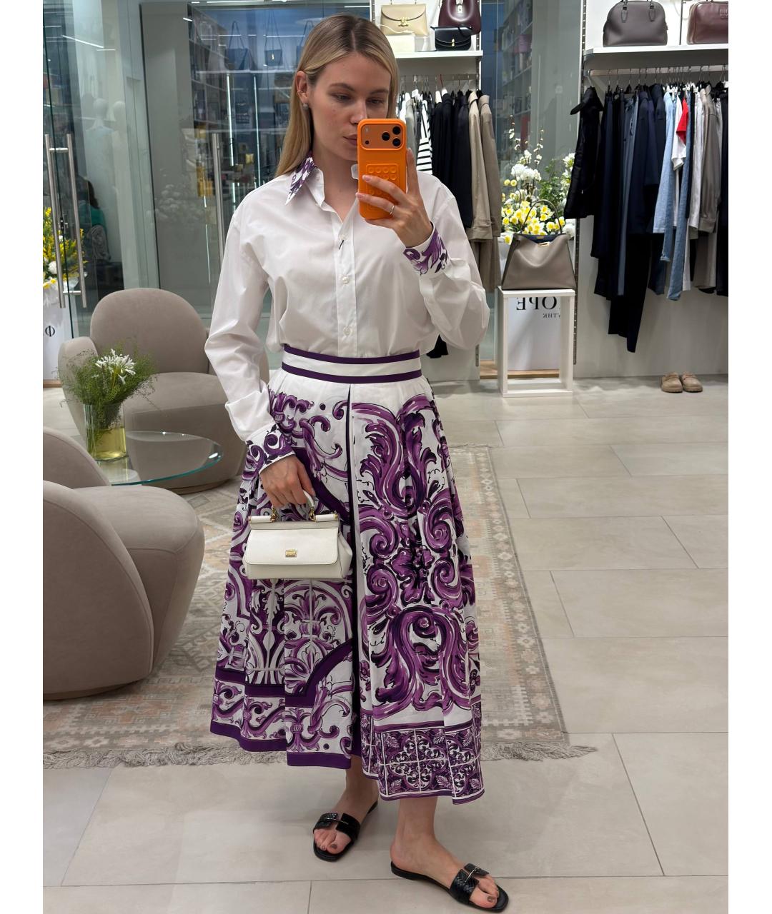 DOLCE&GABBANA Белая хлопковая рубашка, фото 5
