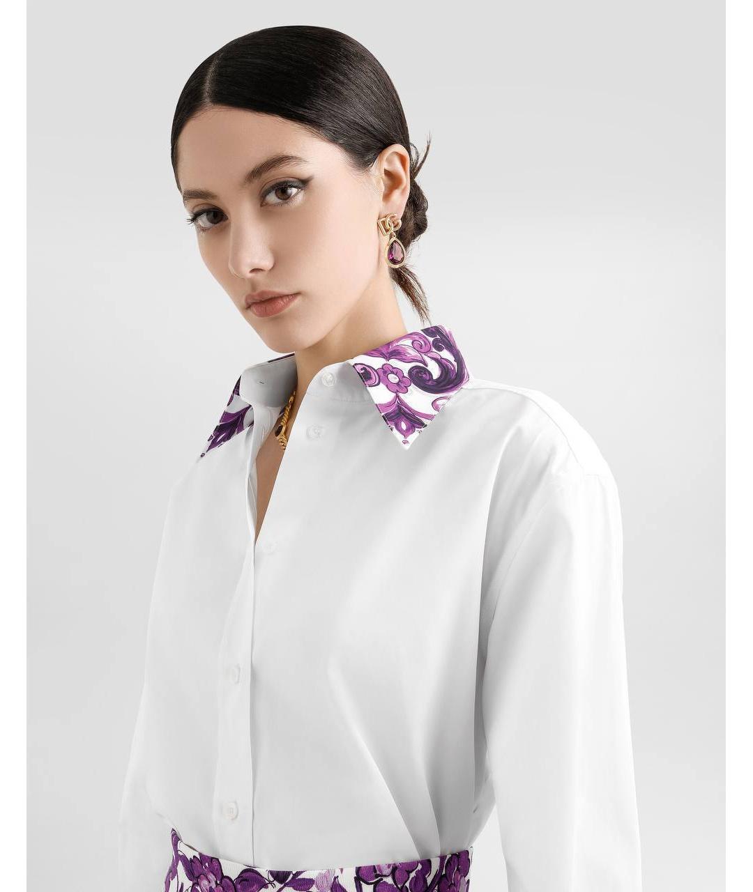 DOLCE&GABBANA Белая хлопковая рубашка, фото 4