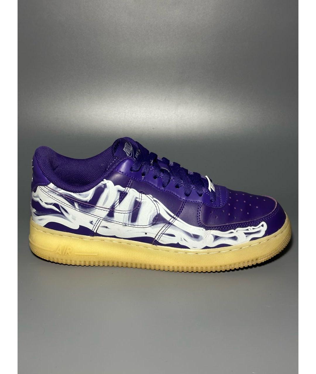 NIKE Фиолетовые кожаные низкие кроссовки / кеды, фото 9
