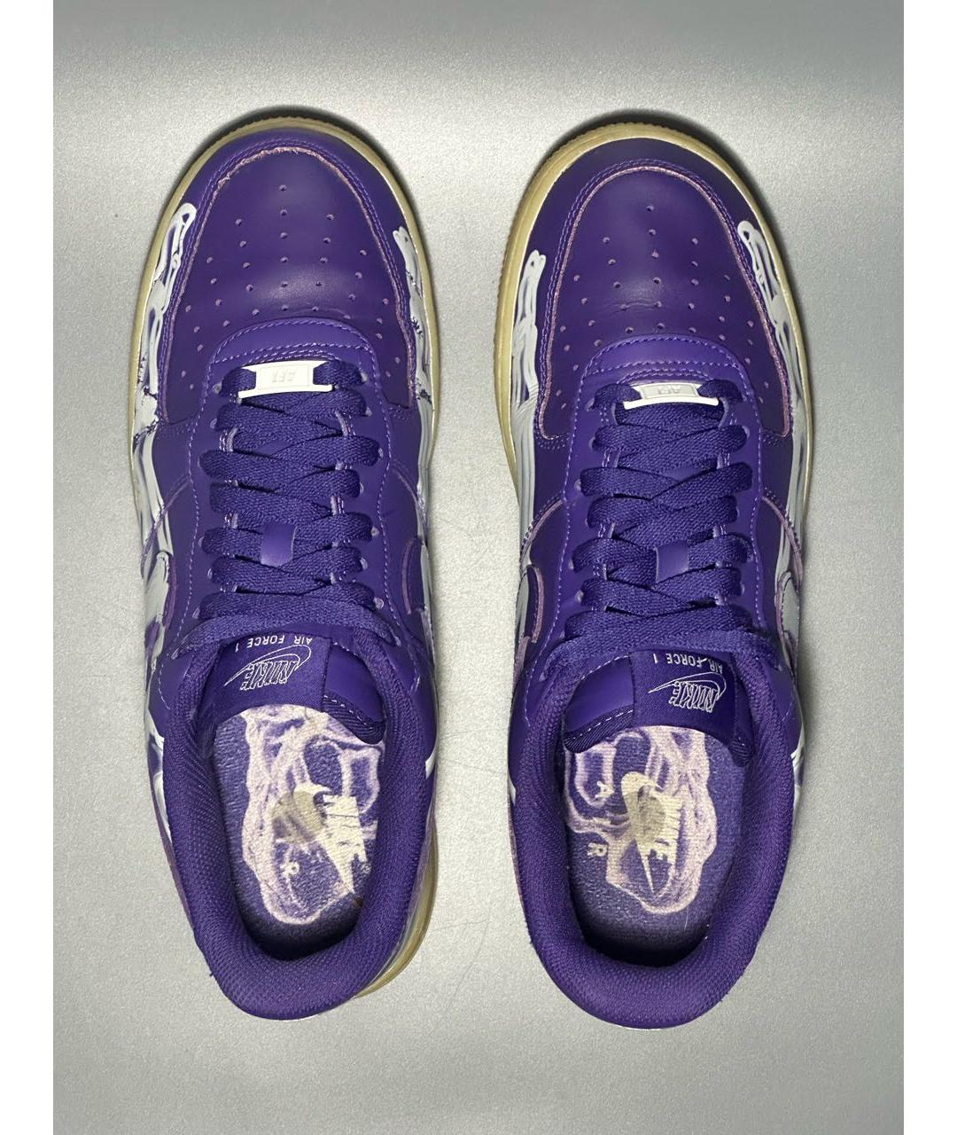 NIKE Фиолетовые кожаные низкие кроссовки / кеды, фото 3