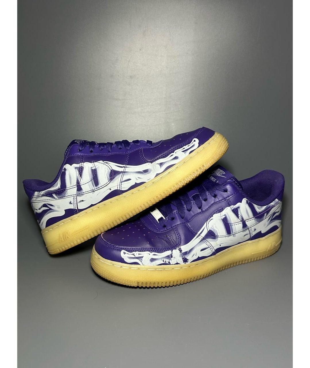 NIKE Фиолетовые кожаные низкие кроссовки / кеды, фото 6