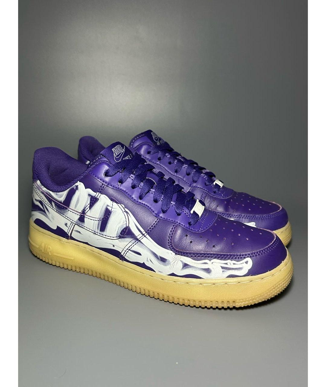 NIKE Фиолетовые кожаные низкие кроссовки / кеды, фото 5