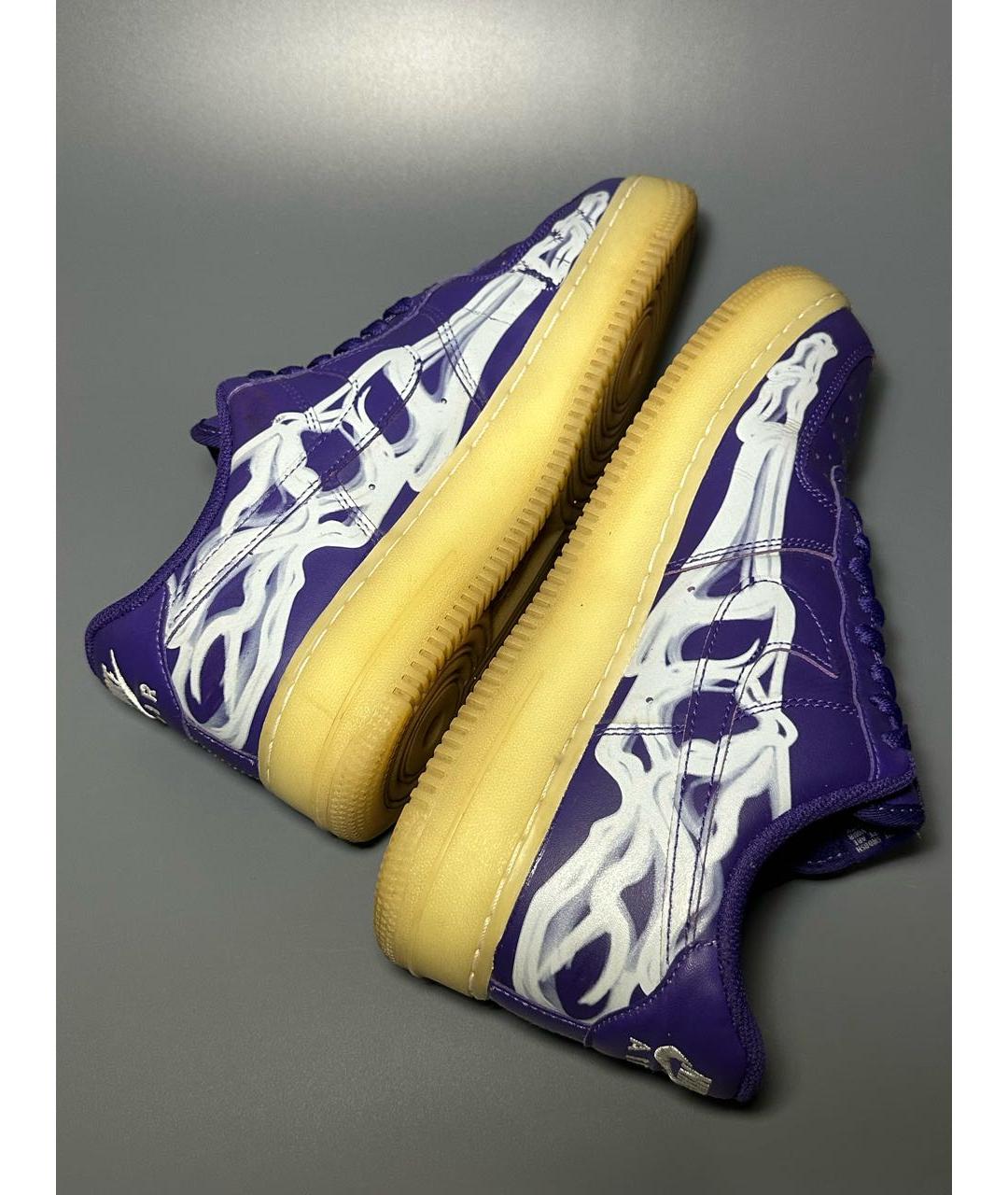 NIKE Фиолетовые кожаные низкие кроссовки / кеды, фото 7