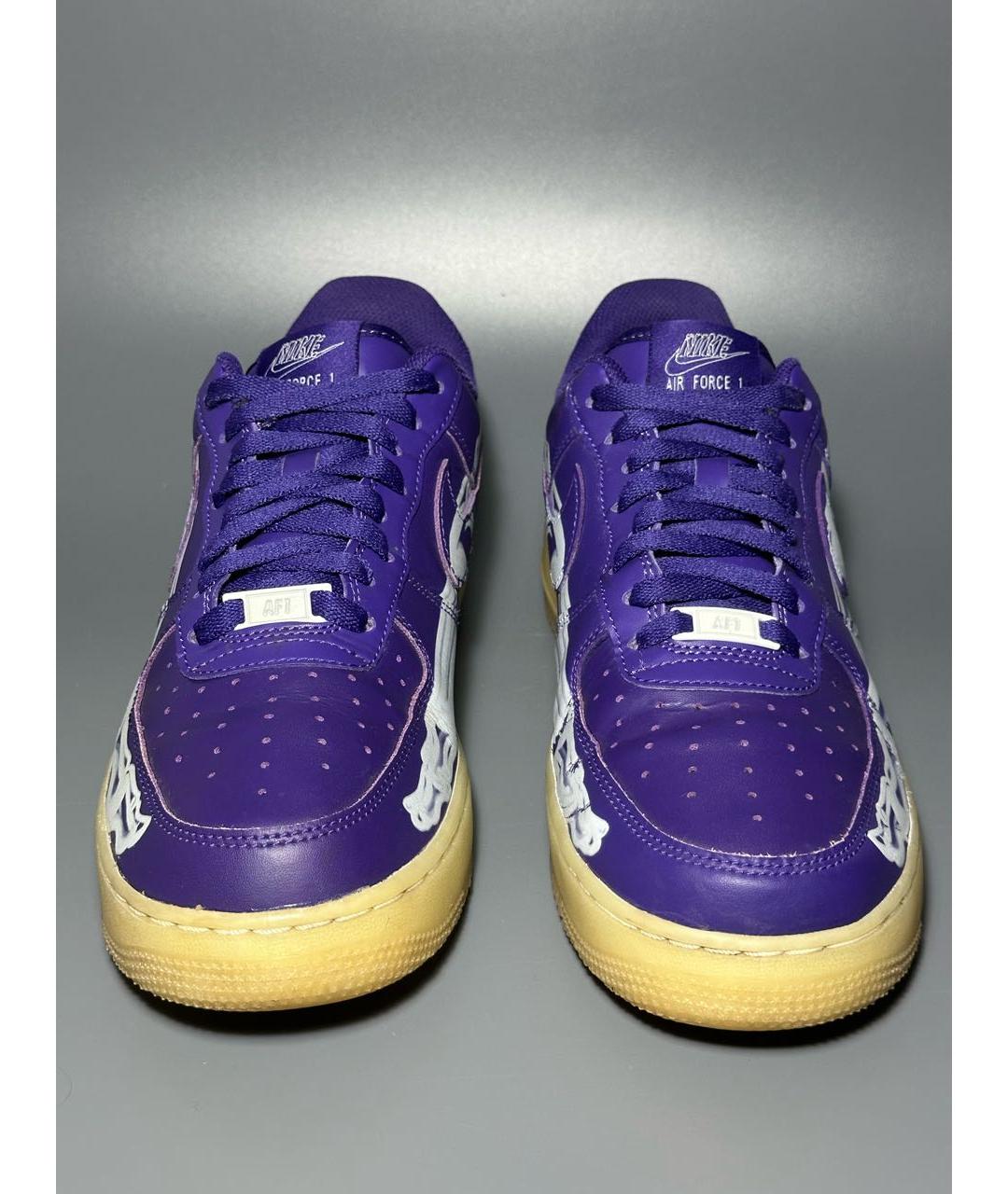 NIKE Фиолетовые кожаные низкие кроссовки / кеды, фото 2