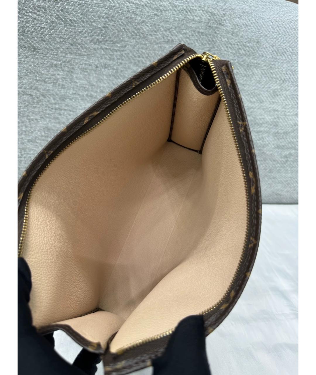 LOUIS VUITTON Коричневая кожаная барсетка, фото 5