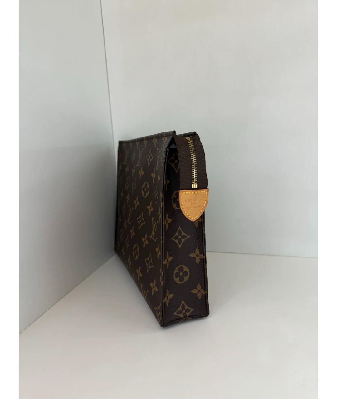 LOUIS VUITTON Коричневая кожаная барсетка, фото 3