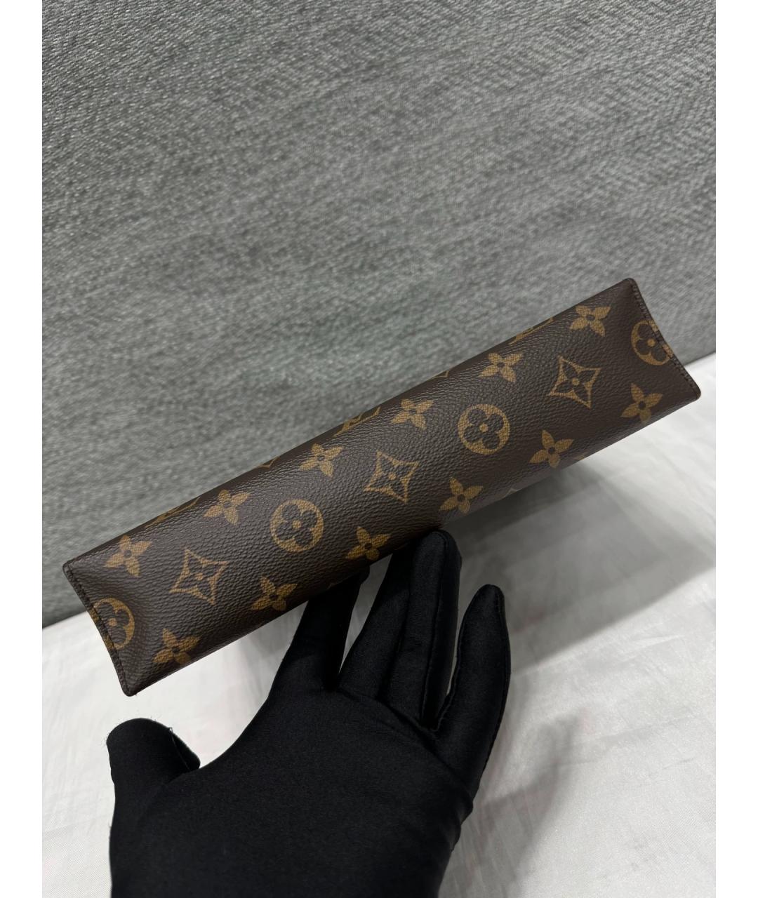 LOUIS VUITTON Коричневая кожаная барсетка, фото 8