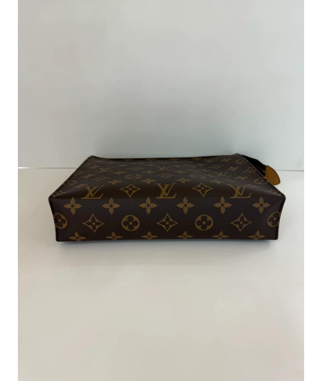 LOUIS VUITTON Коричневая кожаная барсетка, фото 4
