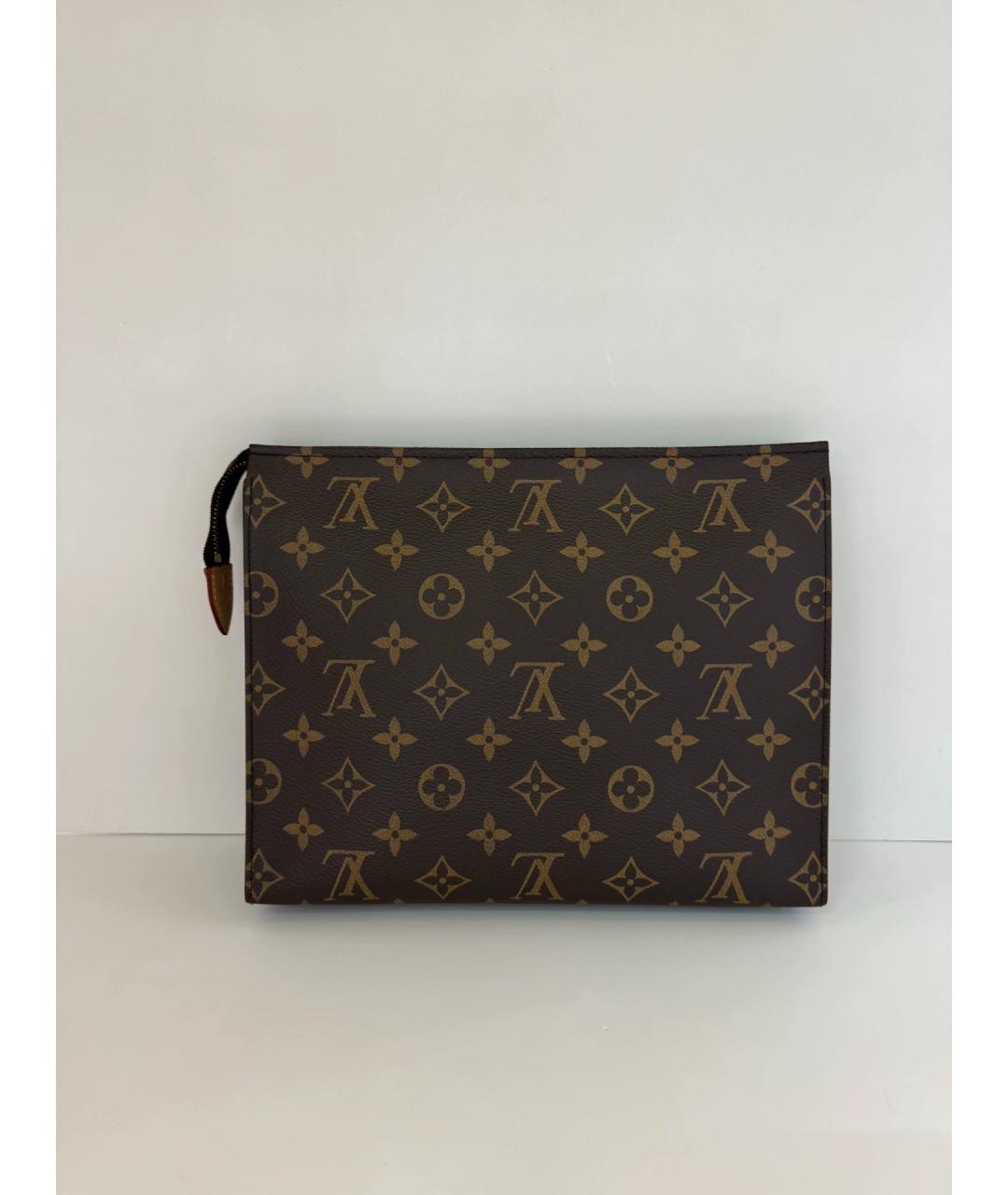 LOUIS VUITTON Коричневая кожаная барсетка, фото 2