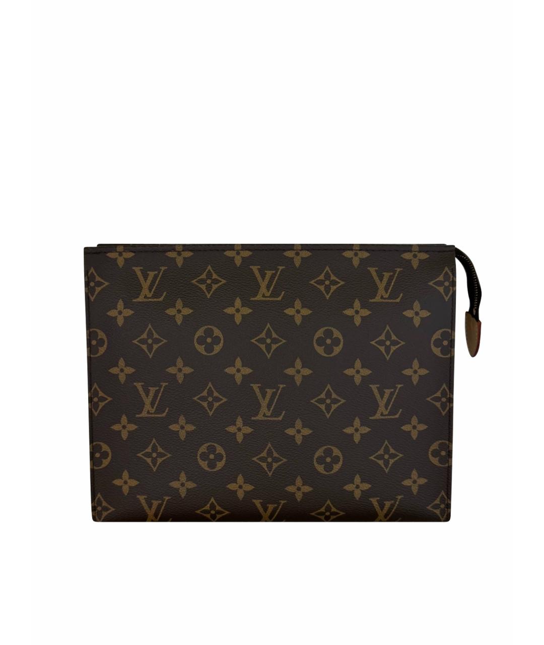 LOUIS VUITTON Коричневая кожаная барсетка, фото 1