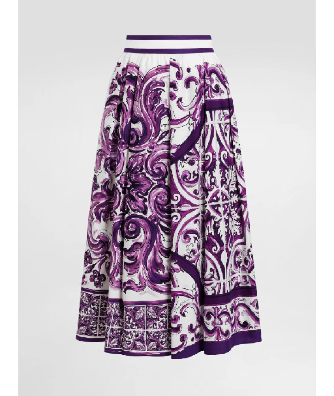 DOLCE&GABBANA Мульти хлопковая юбка миди, фото 8