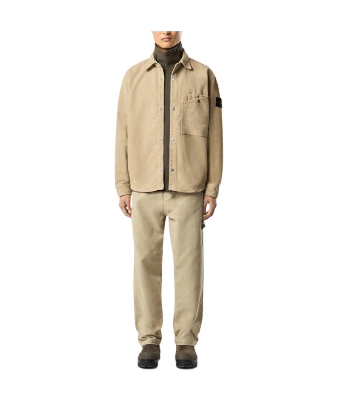 STONE ISLAND Бежевая классическая рубашка, фото 3