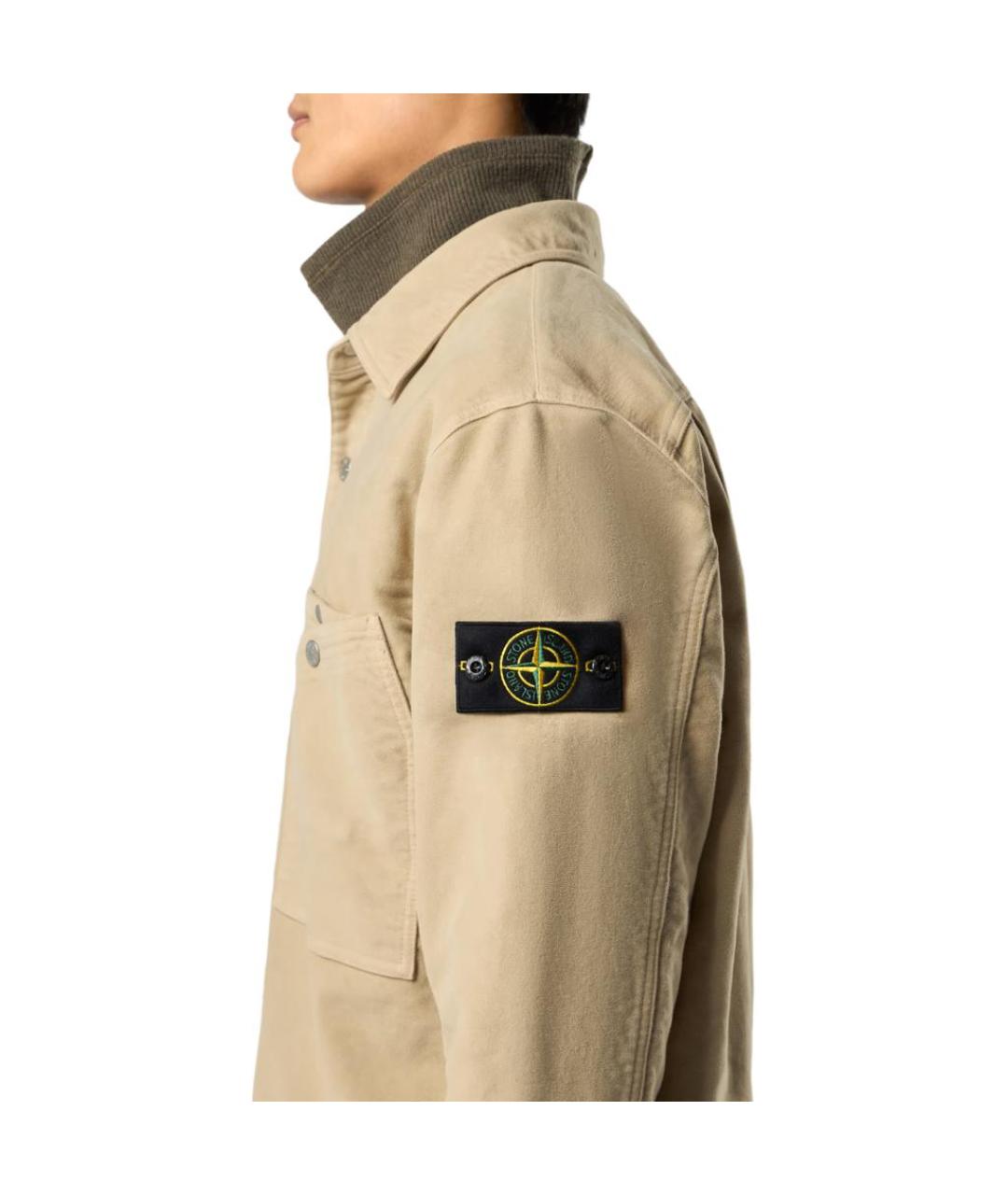 STONE ISLAND Бежевая классическая рубашка, фото 5