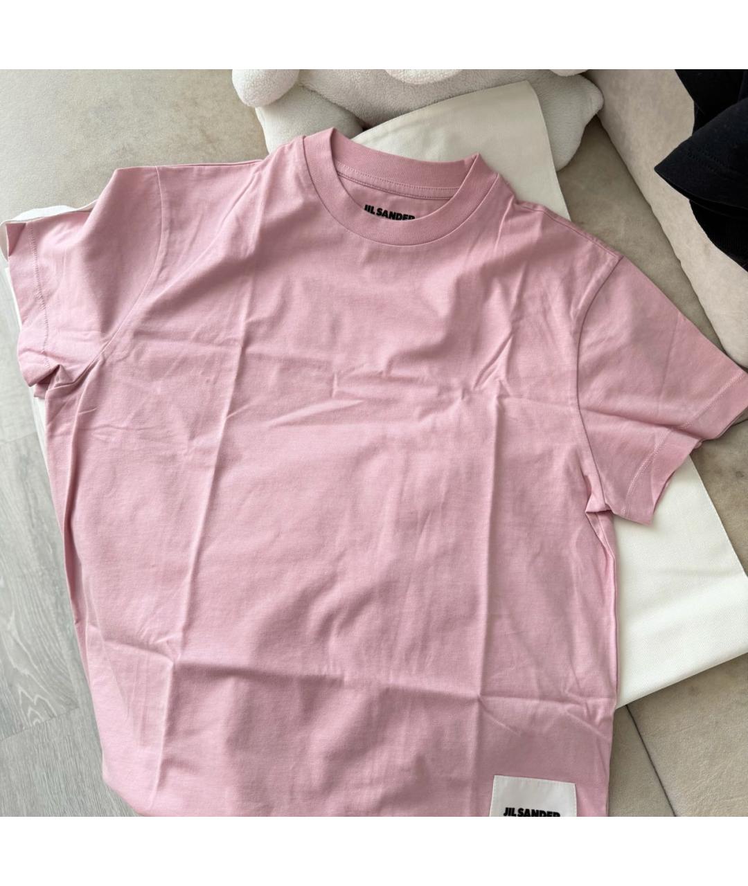 JIL SANDER Розовая хлопковая футболка, фото 2