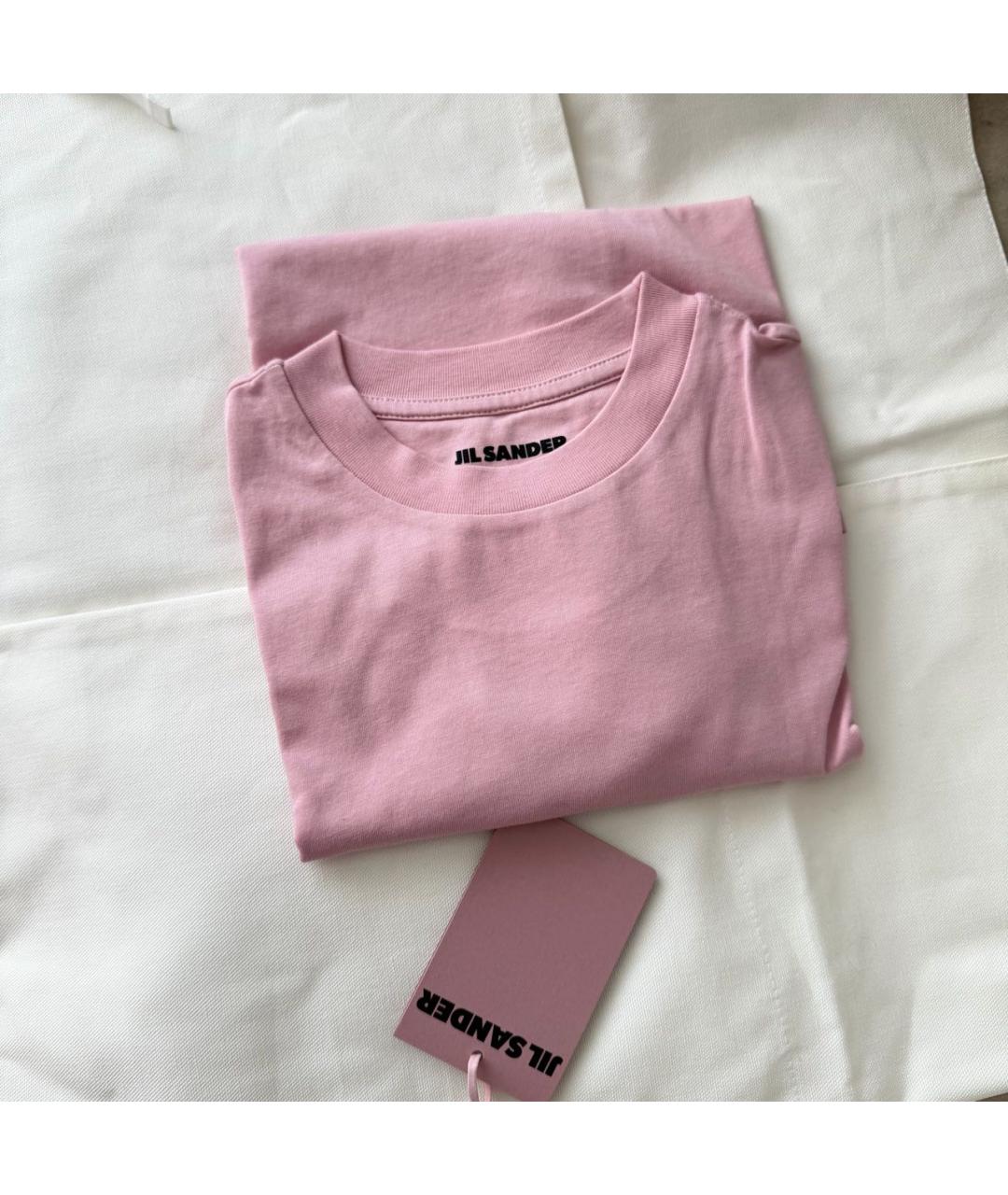 JIL SANDER Розовая хлопковая футболка, фото 3