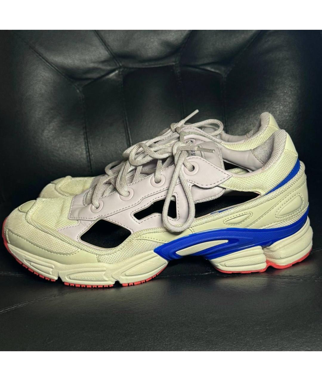ADIDAS X RAF SIMONS Бежевые текстильные низкие кроссовки / кеды, фото 3