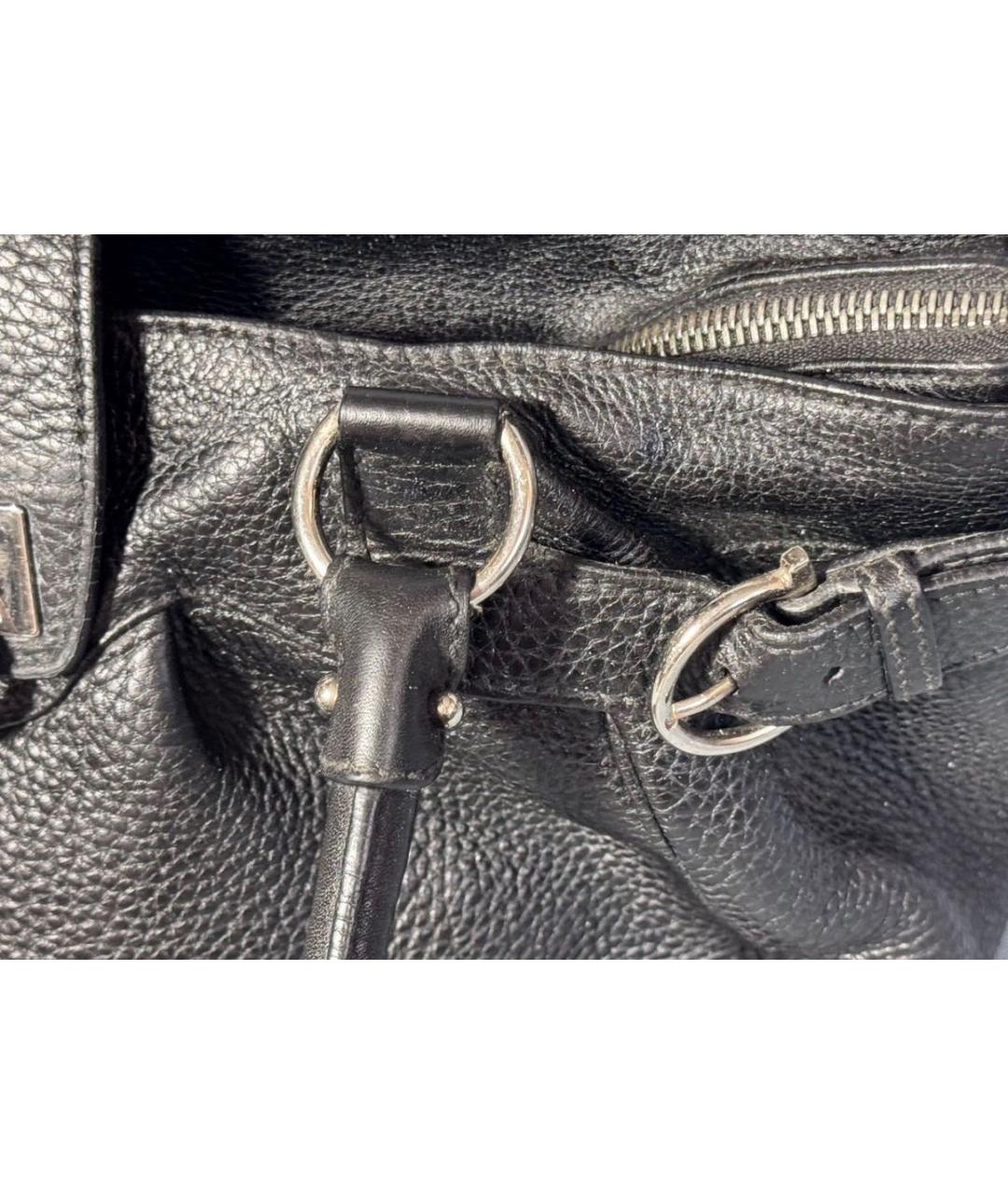FERRAGAMO Черная кожаная сумка тоут, фото 6
