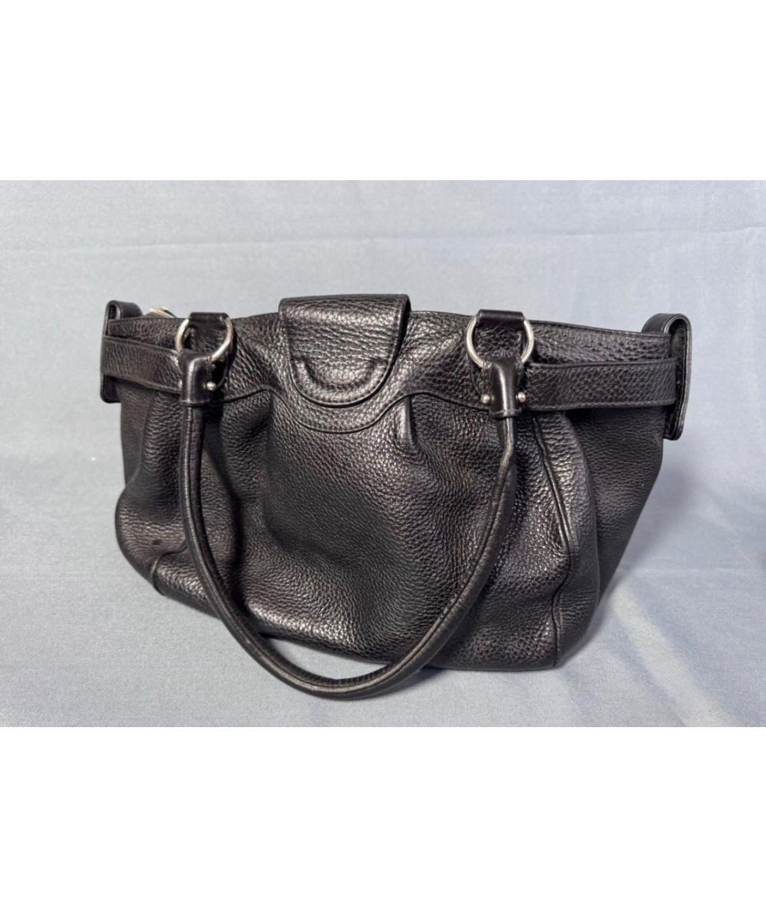 FERRAGAMO Черная кожаная сумка тоут, фото 3