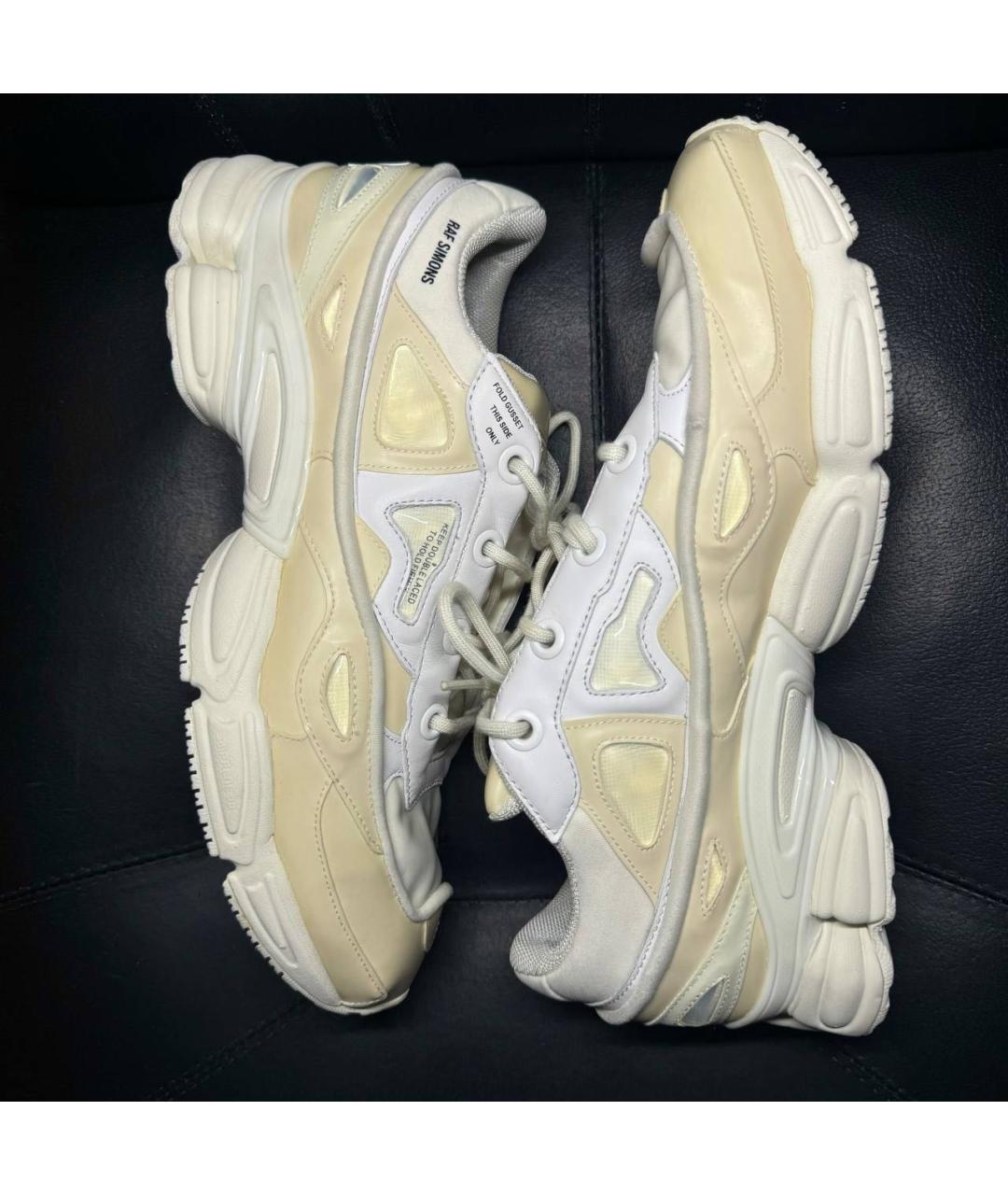 ADIDAS X RAF SIMONS Бежевые текстильные низкие кроссовки / кеды, фото 3