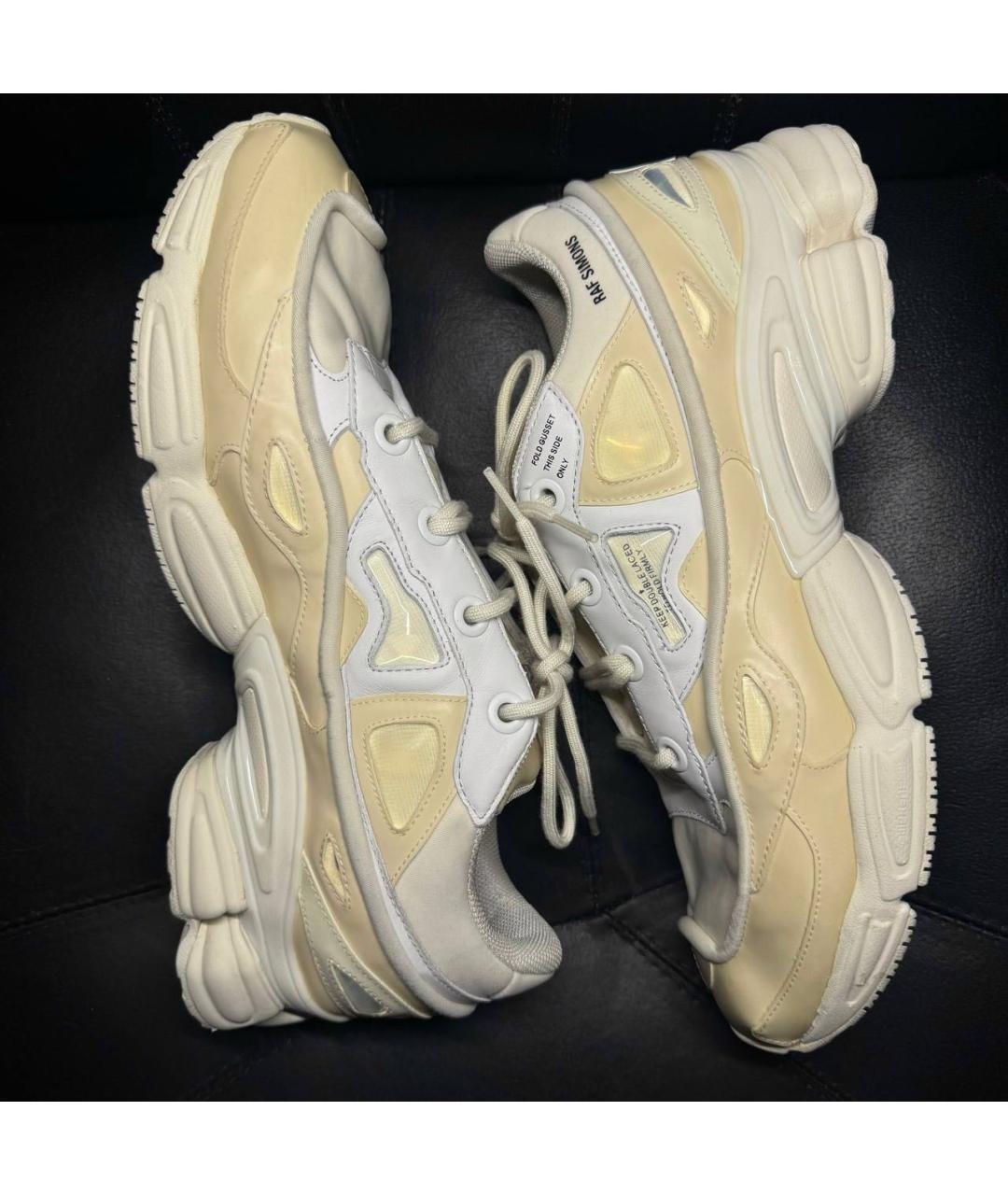 ADIDAS X RAF SIMONS Бежевые текстильные низкие кроссовки / кеды, фото 4