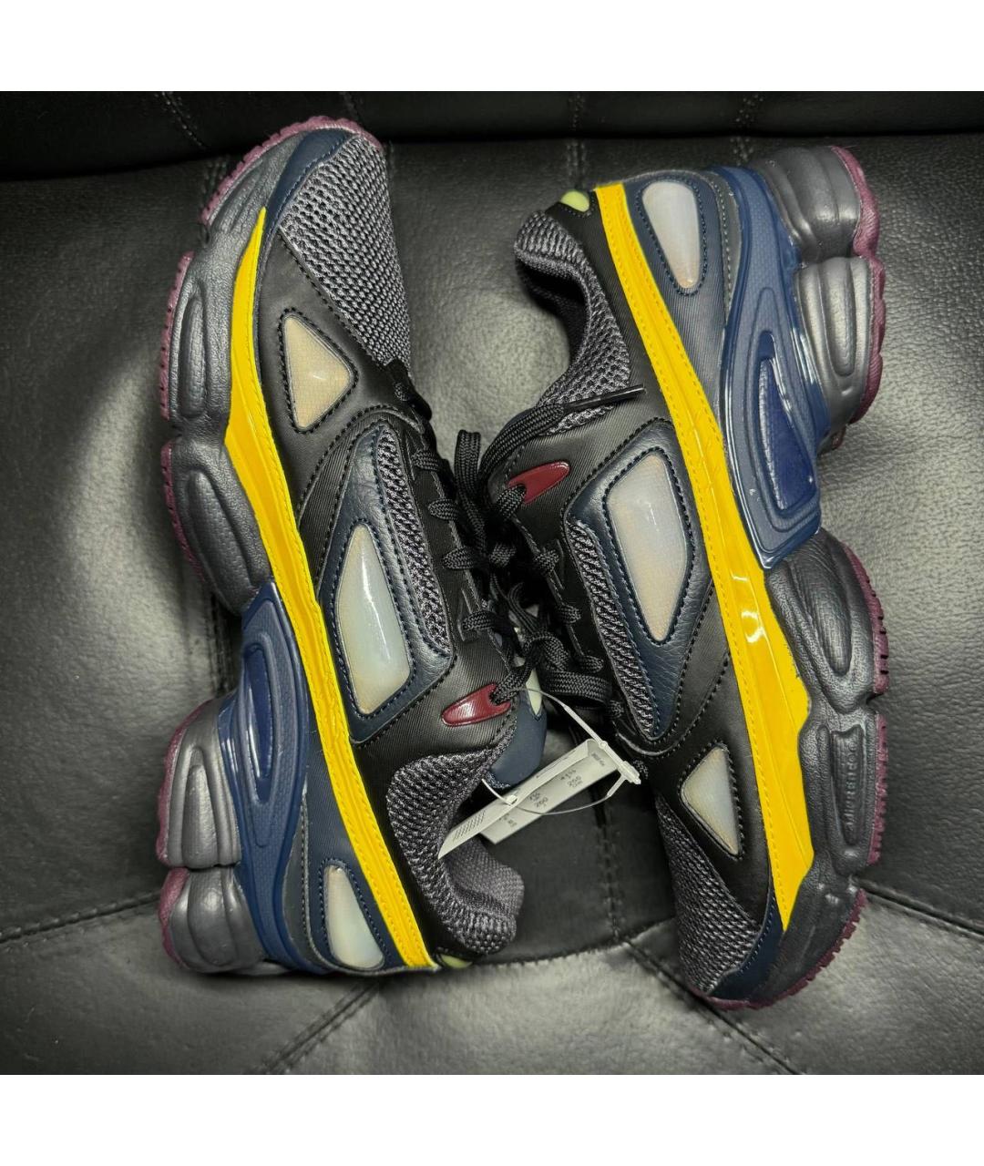 ADIDAS X RAF SIMONS Синие текстильные низкие кроссовки / кеды, фото 4