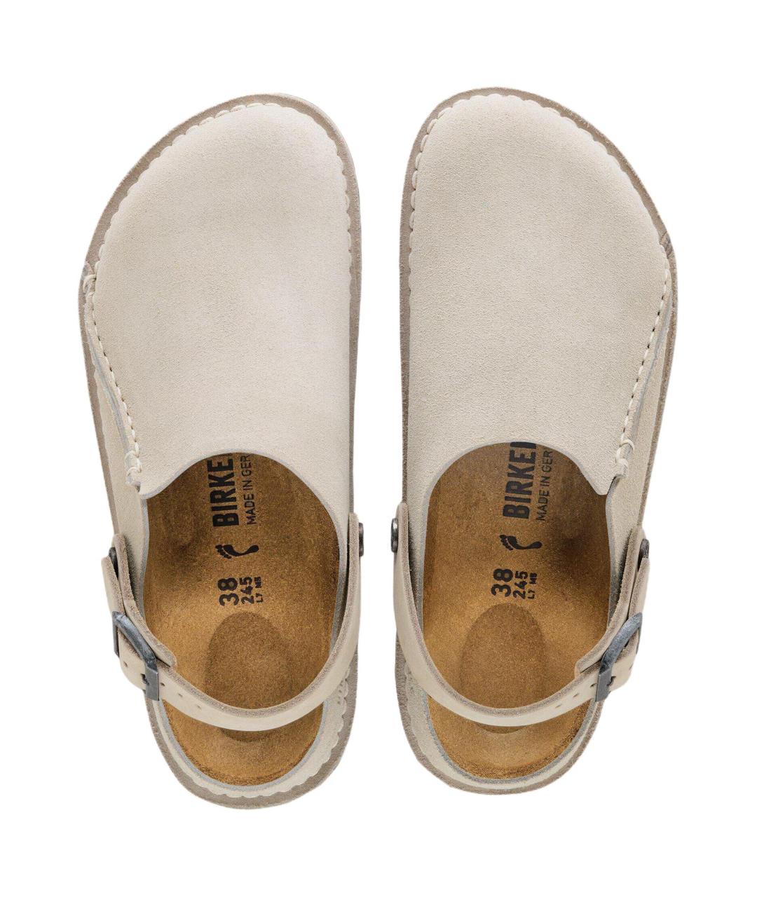 BIRKENSTOCK Бежевые замшевые сабо, фото 4